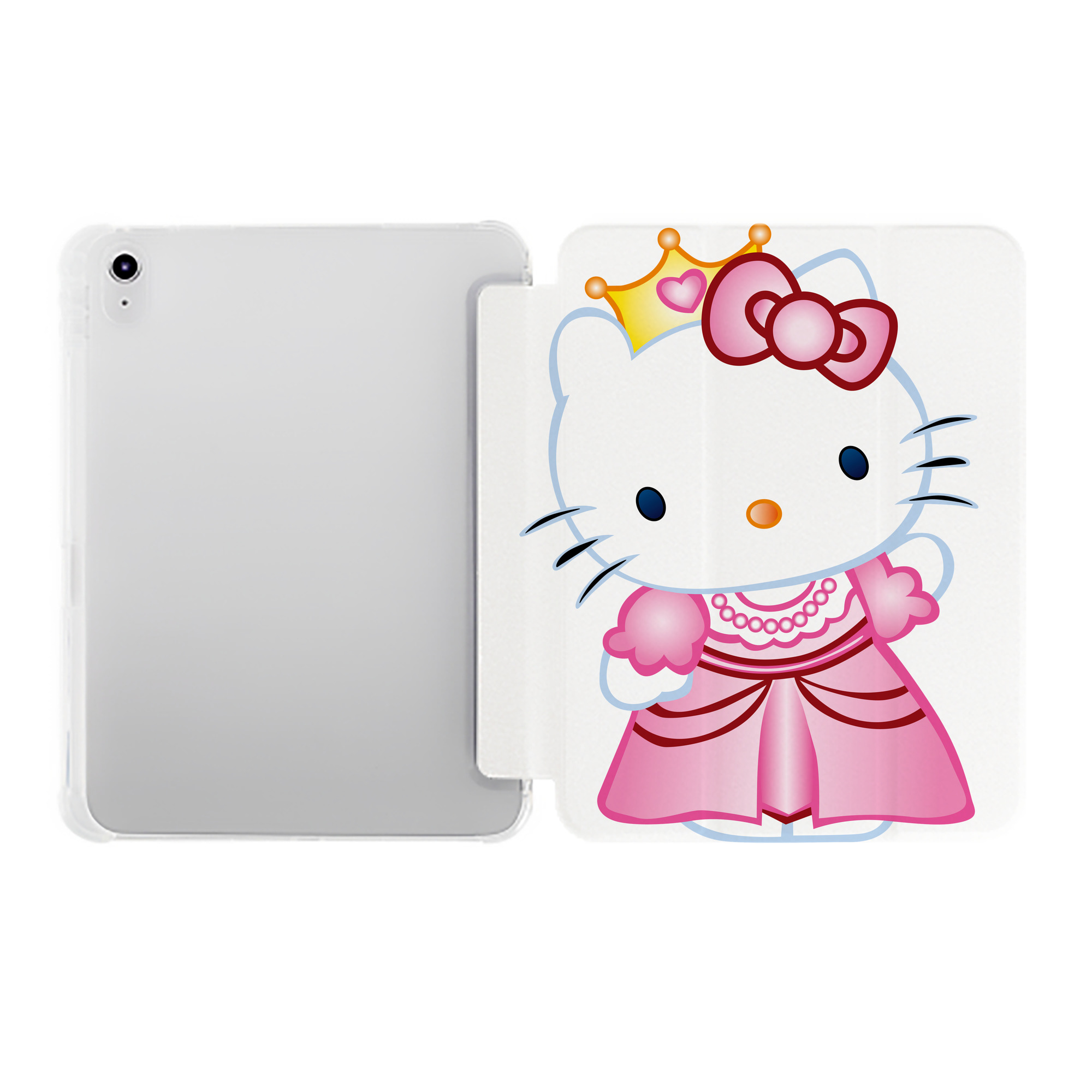 （画像用） Hello Kitty ハローキティ IPad ケース ペン収納付き 三つ折りスタンド PUレザー×シリコン 対応機種9.5/10.5/10.9インチ
